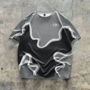 ATSOBER Smoky Fire Graphic Oversize T-Shirt